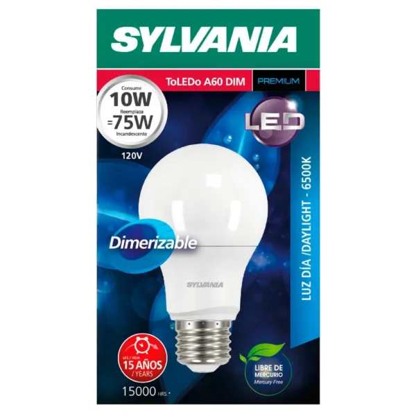 Bombillo Led 840 Lúmenes 10w Dimerizable Luz Fria Certificado Sylvania